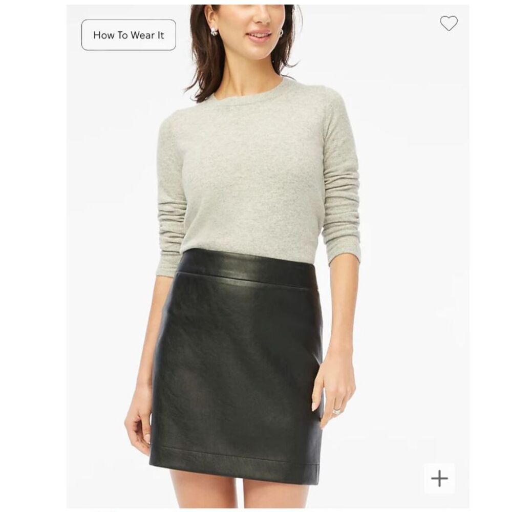 J. Crew Faux Leather A-Line Mini Skirt